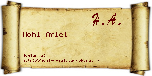 Hohl Ariel névjegykártya